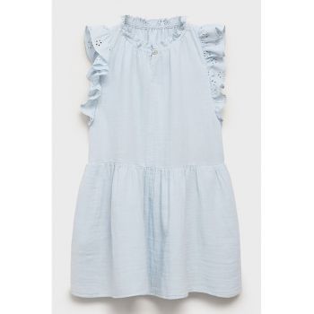 Rochie midi evazata cu detalii perforate