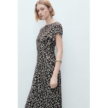 Rochie midi evazata cu imprimeu