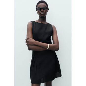 Rochie scurta din amestec de lyocell si in cu croiala in A