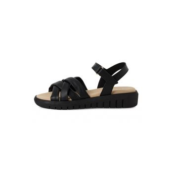 Sandale wedge din piele