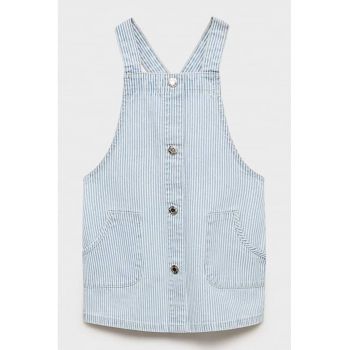 Sarafan din denim cu model in dungi