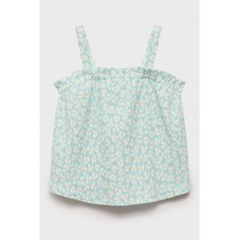 Top cu model floral si decolteu patrat