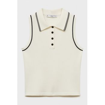 Top polo din tricot