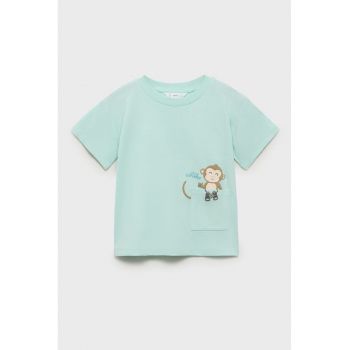 Tricou cu decolteu la baza gatului - din bumbac