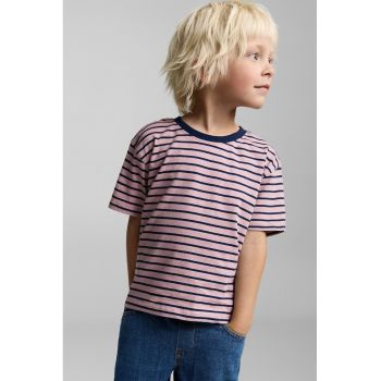 Tricou cu decolteu la baza gatului - in dungi