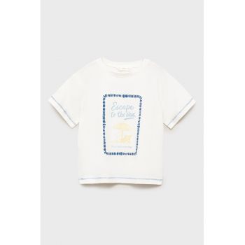 Tricou cu imprimeu si maneci cazute