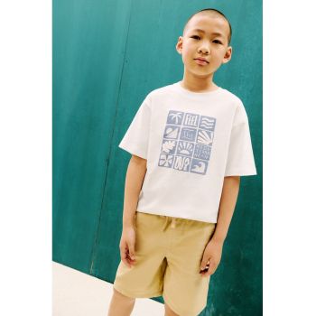 Tricou cu imprimeu si maneci cazute