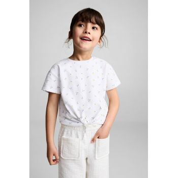 Tricou cu imprimeu si maneci cazute