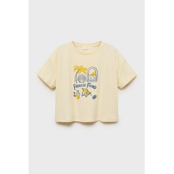 Tricou cu maneci cazute si decolteu la baza gatului