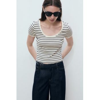 Tricou de bumbac cu dungi