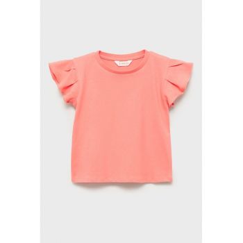 Tricou din bumbac cu maneci evazate