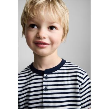 Tricou din bumbac cu nasturi