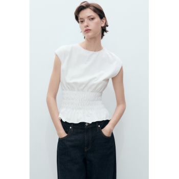 Tricou din bumbac cu segment transparent