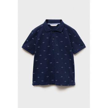 Tricou polo de bumbac cu model