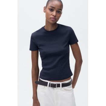 Tricou regular-fit cu decolteu la baza gatului