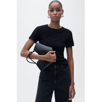 Tricou slim fit texturat