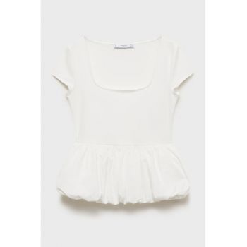 Tricou uni cu decolteu patrat