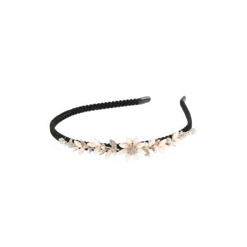 Bentita neagra cu flori roz