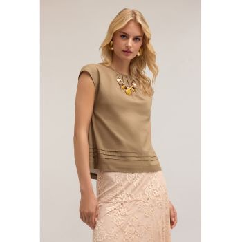 Bluza de bumbac cu decupaj pe spate