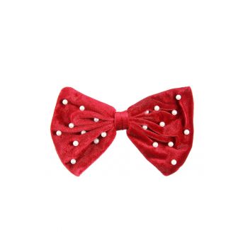 Clama de par funda rosie cu perle