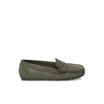 Mocasini dama -  Piele ecologica - Verde