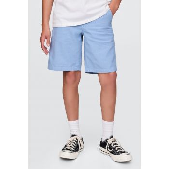 Pantaloni scurti din amestec de in cu buzunare laterale
