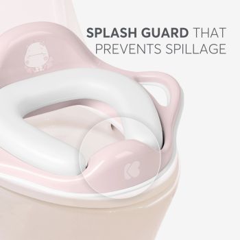 Reductor pentru toaleta copii KikkaBoo Soft Hippo Pink,cu manere ergonomice,colac moale din spuma cu suprafata impermeabila