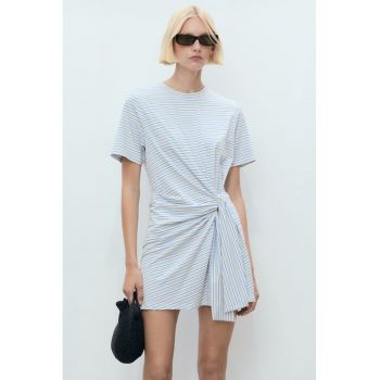 Rochie cu nod lateral si model in dungi