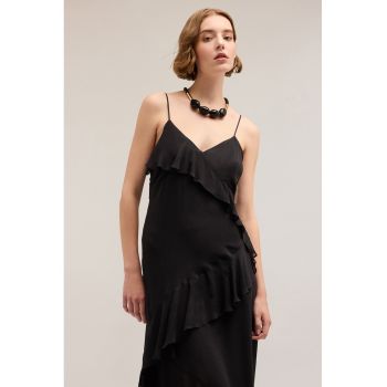 Rochie midi cu bretele inguste