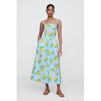 Rochie midi cu imprimeu cu fructe
