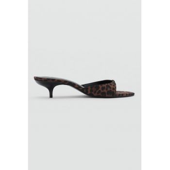 Sandale slip-on cu toc kitten