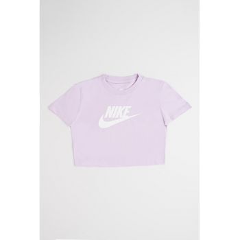 Tricou crop cu decolteu la baza gatului