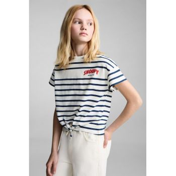 Tricou cu imprimeu Snoopy si prindere frontala