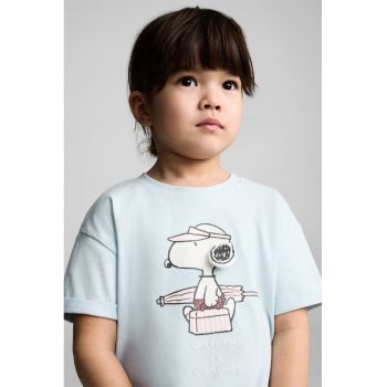 Tricou de bumbac cu imprimeu Snoopy