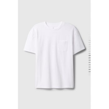 Tricou din bumbac cu buzunar pe piept