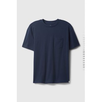 Tricou din bumbac cu buzunar pe piept
