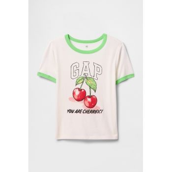 Tricou din bumbac cu imprimeu cu fructe