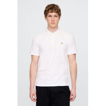 Tricou polo cu broderie discreta