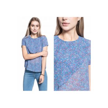 Bluza Dama -  Bluza Elsa Aop - Croi Normal - Fara Inchidere - 100% Poliester - Maneci Scurte - M Intl - Albastru