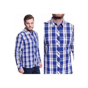 Camasa Barbati -  Casper Kc B-Check - Croi: Regular Fit - Inchidere: Nasturi - Compozitie Material: 100% Bumbac - Model Dominant: Carouri - M Intl - Albastru