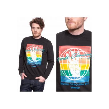 Hanorac Barbati -  Globe Sweat - Croiala Regulara - 100% Bumbac - Fara Inchidere - Maneci Lungi - M Intl - Negru