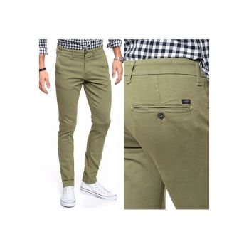 Pantaloni Barbati -  1009076 6287 - Material: 100% Bumbac - Croi: Slim Fit - Stil: Chinos - Numar De Buzunare: 5 - Marime: W32 EU - W32 X L34 - Verde