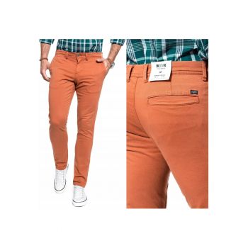 Pantaloni Din Material -  Classic Chino - Croi: Slim Fit - Stil: Chinos - Inaltimea Taliei: Medie / Regulata - Pantaloni: Conici - 29 EU - W29 X L34 - Portocalii