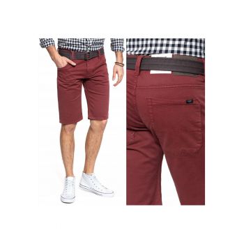 Pantaloni Scurti Barbati -  1007589 7139 - Material: 100% Bumbac - Croi: Slim Fit - Inchidere: Fermoar - Numar De Buzunare: 5 - W29 EU - Rosu