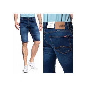 Pantaloni Scurti Barbati -  Chicago Short - Croi: Slim Fit - Stil: Drept / Regulamentar - Inaltimea Taliei: Medie / Regulamentara - Inchidere: Nasturi - W38 EU - Albastru