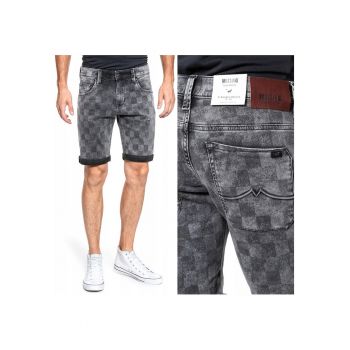 Pantaloni Scurti Din Denim -  5 Pocket Short - Culoare: Gri - Croi: Regular Fit - Inchidere: Fermoar - Numar De Buzunare: 5 - Marime: W32 EU - Gri