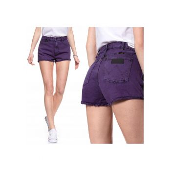 Pantaloni scurti din denim pentru femei  THE SHORT S - Bumbac - Casual - Uni - Croiala ajustata - Croiala scurta - Fermoar - Confortabil - Violet ieftini