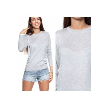 Pulover -  Carla C - Material: 100% Bumbac - Croi: Regular Fit - Inchidere: Fara - Decolteu: In V - M Intl - Gri