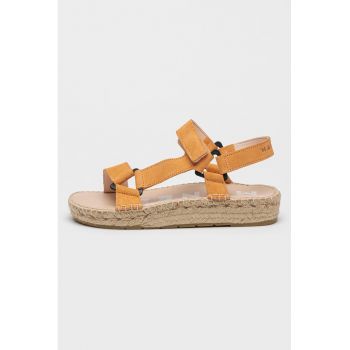 Sandale-espadrile cu garnituri de piele