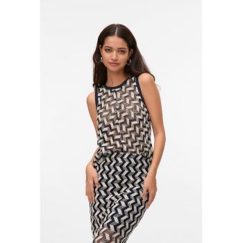 Top din tricot cu model chevron